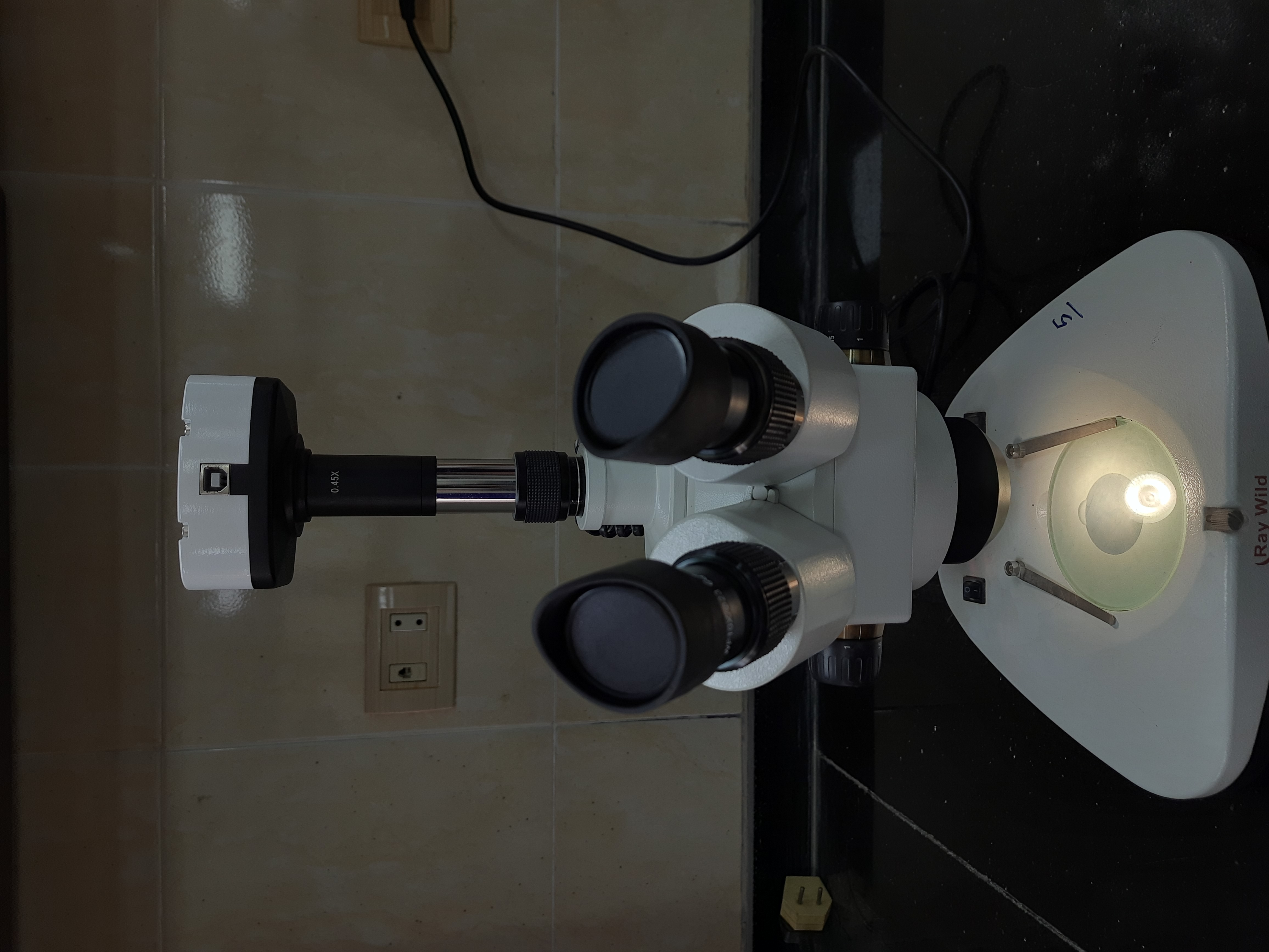 Triloped steromicroscope with digital camera 10 megapixel